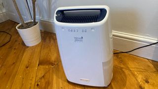 delonghi dehumidifier being tested at home for the best dehumidifier buying guide