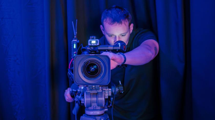 Cameraman capturing an event using Dejero equipment