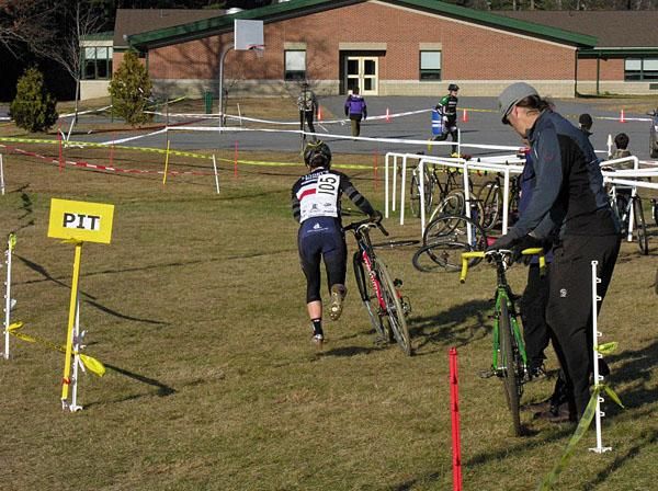 Andrea Smith rolled a tyre and had to get a new bike.