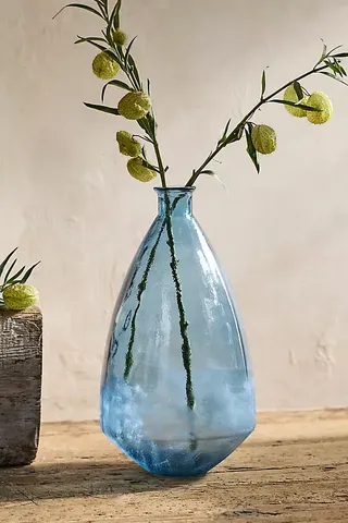 Recycled Glass Bottle Vase, Round