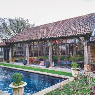 Suffolk longhouse and party barned owned by Harriet Hastings founder of Biscuiteers