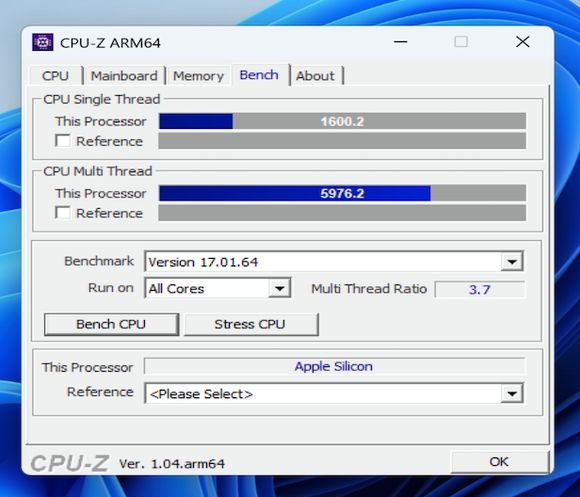 CPU-Z result of M5