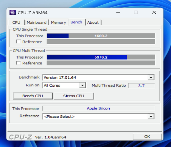 CPU-Z result of M5