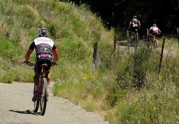 Justin Mann (Bikes for Boobs) with his wife Allison up the road