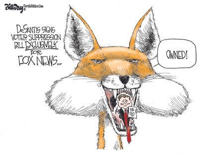 Political Cartoon U.S. desantis florida voting fox news