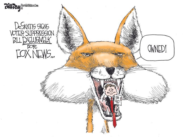 Political Cartoon U.S. desantis florida voting fox news