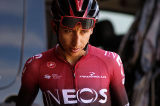 ZIPAQUIR COLOMBIA FEBRUARY 15 Start Egan Arley Bernal Gomez of Colombia and Team INEOS during the 3rd Tour of Colombia 2020 Stage 5 a 1805km stage from Paipa to Zipaquir TourColombiaUCI TourColombia2020 on February 15 2020 in Zipaquir Colombia Photo by Maximiliano BlancoGetty Images