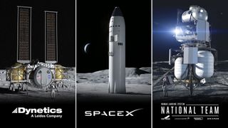 NASA has selected a Blue Origin-led team, Dynetics and SpaceX's Starship to develop new moon landers for astronauts for the agency's Artemis lunar program.