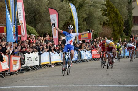 Arnaud Demare (FDJ) celebrates stage 4 victory
