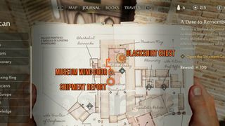 Indiana Jones and the Great Circle A Date to Remember vatican map showing how to reach the Blackshirt chest