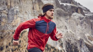 best running jacket: man running