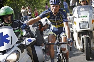 Johnny Hoogerland after a crash on stage nine of the 2011 Tour de France