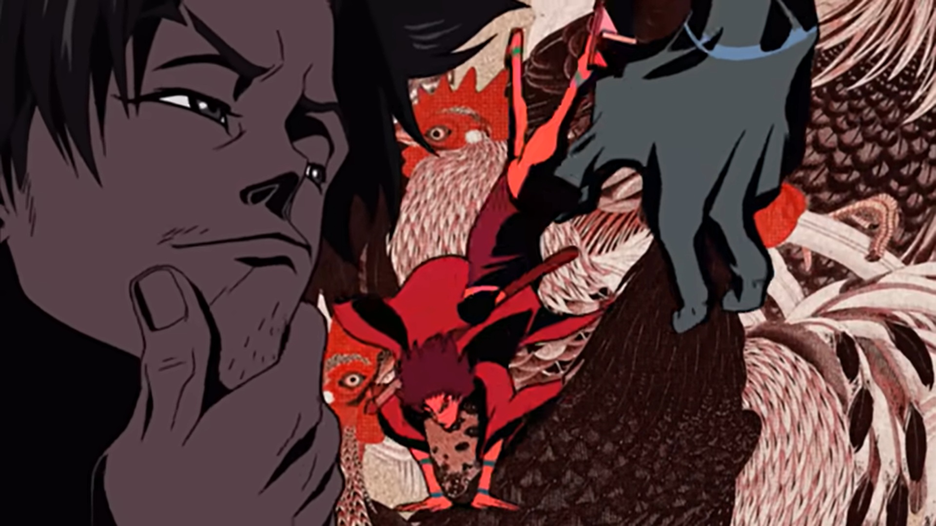 Samurai Champloo screenshot of the opening showing Mugen