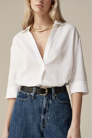 Popover Shirt in Airy Gauze
