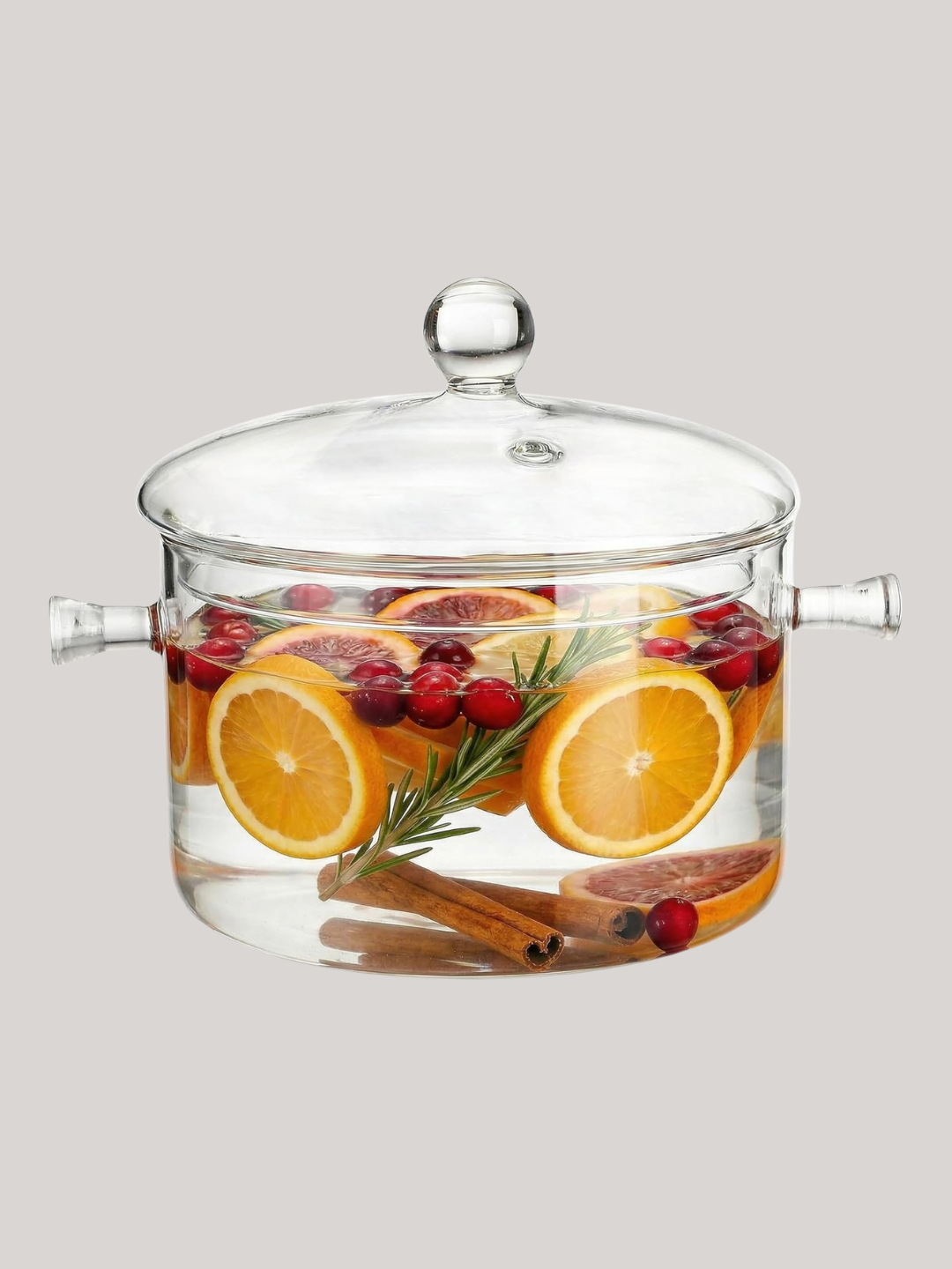 A clear simmer pot with a lid from Amazon