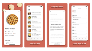 Screenshots of the Mela recipe app from the Apple App Store