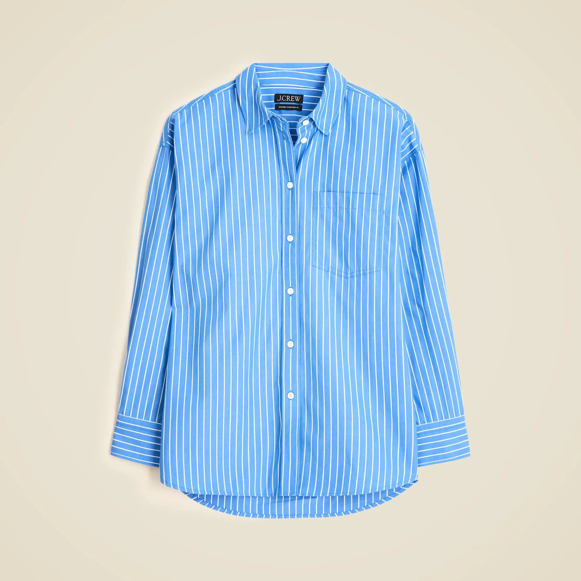 J. Crew, Étienne oversized shirt in striped cotton poplin