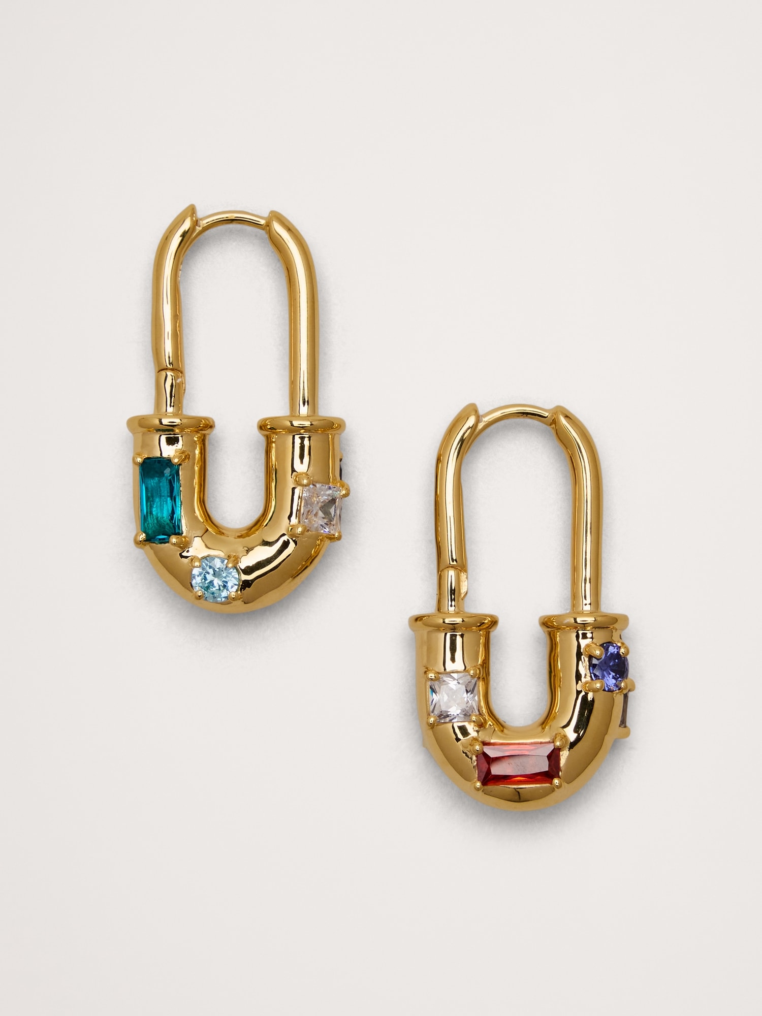 Rhinestone Lock Earrings