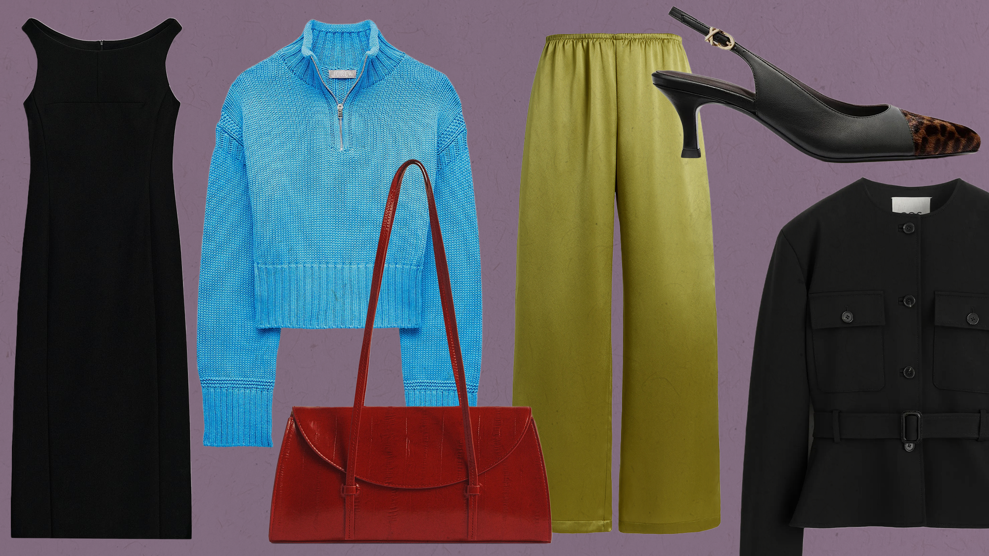 collage of fall fashion items