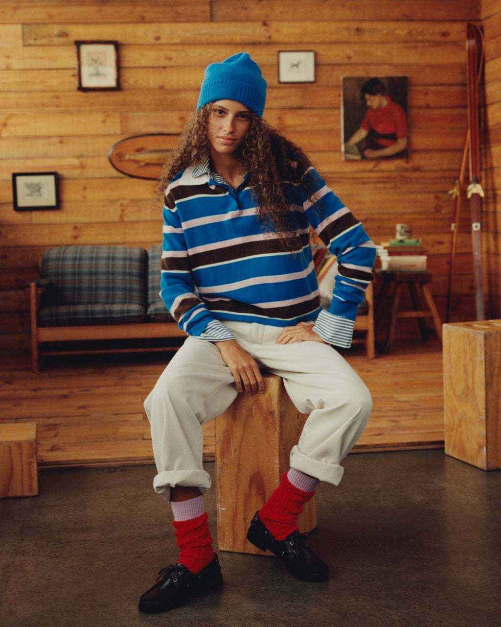 Cropped Stripe Rugby - Twilight Combo