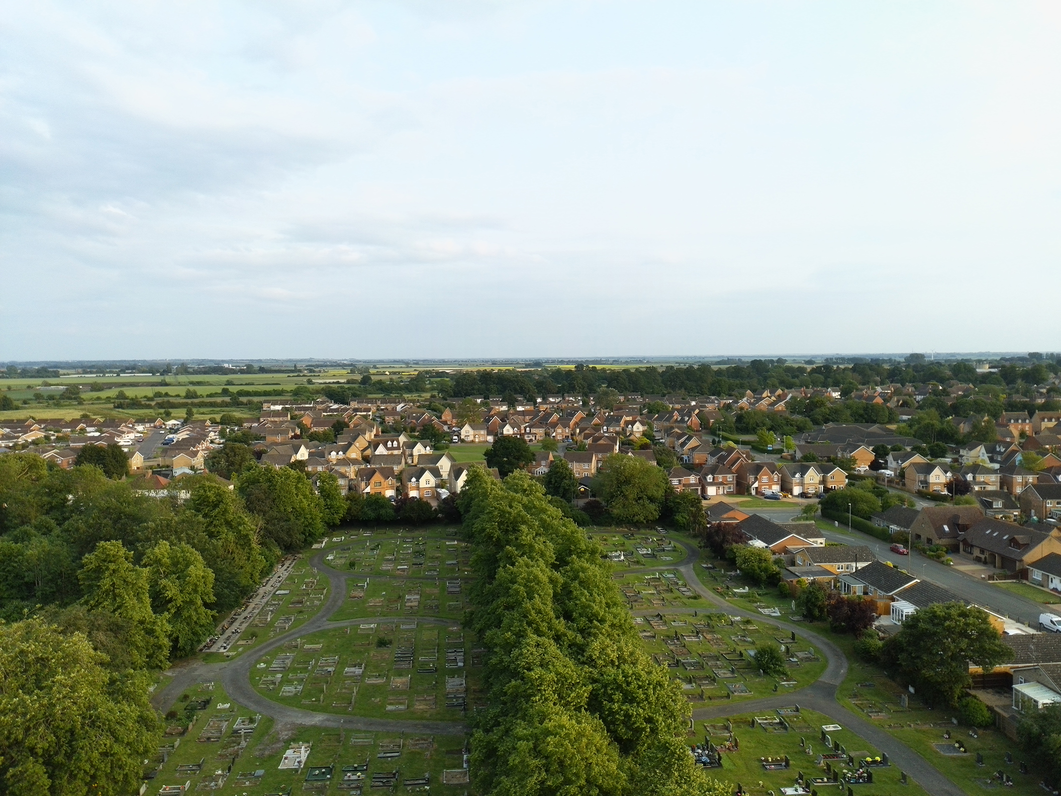 Photo of a cemetery taken with the Ruko U11MINI 4K drone
