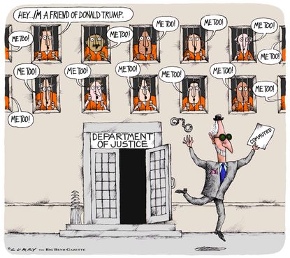 Political Cartoon U.S. Trump Roger Stone commutation