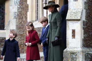 Prince Louis, Princess Charlotte, Prince George and Kate Middleton attend church Sandringham