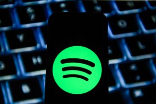 Spotify logo seen displayed on a smartphone