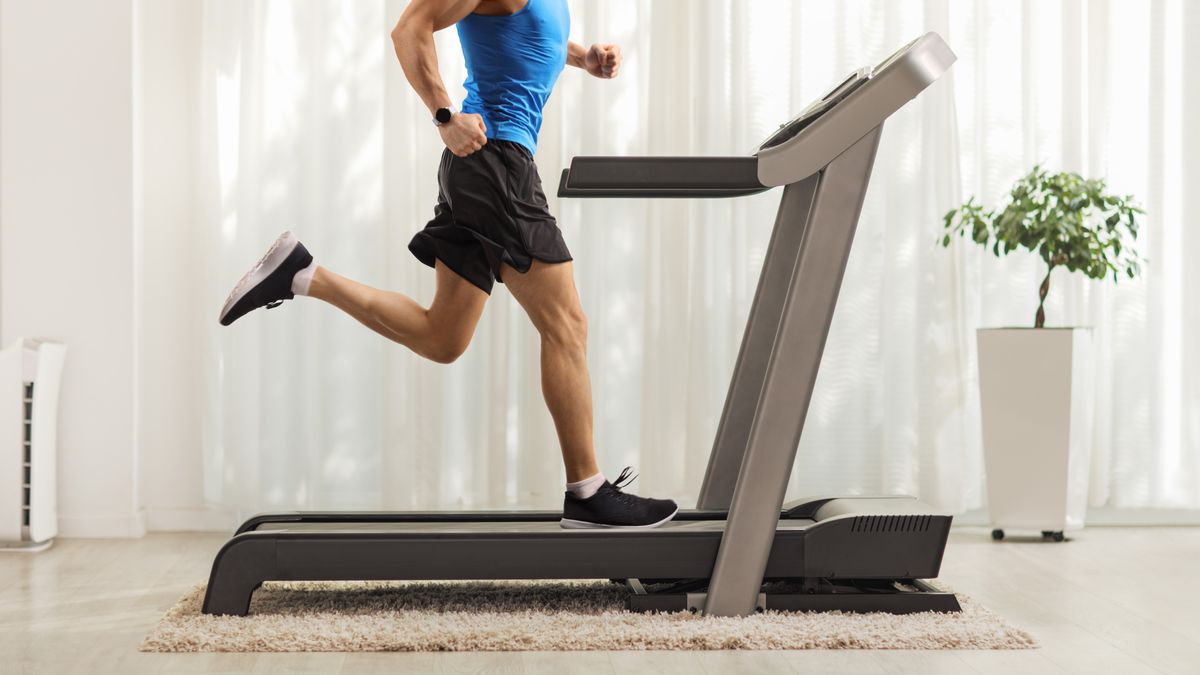 Man running on treadmill