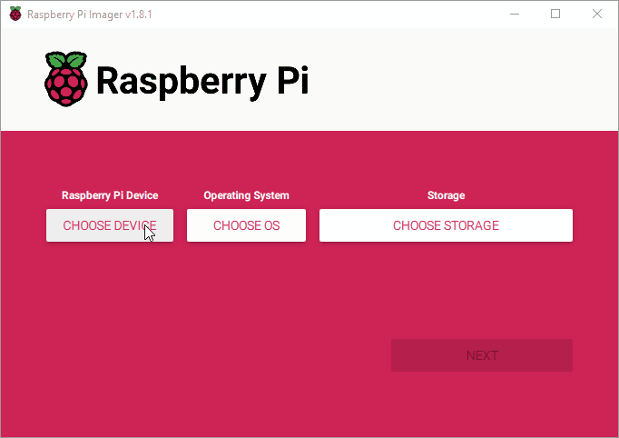 Raspberry Pi Imager v1.8.1