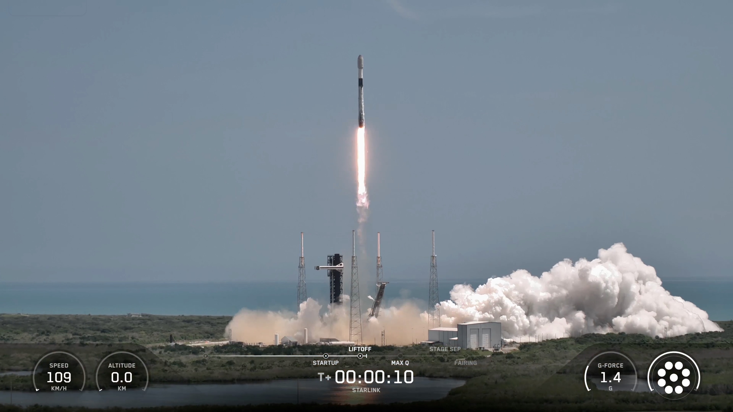 A SpaceX Falcon 9 rocket launches 29 Starlink internet satellites from Florida&rsquo;s Cape Canaveral Space Force Station on Aug. 11, 2026.