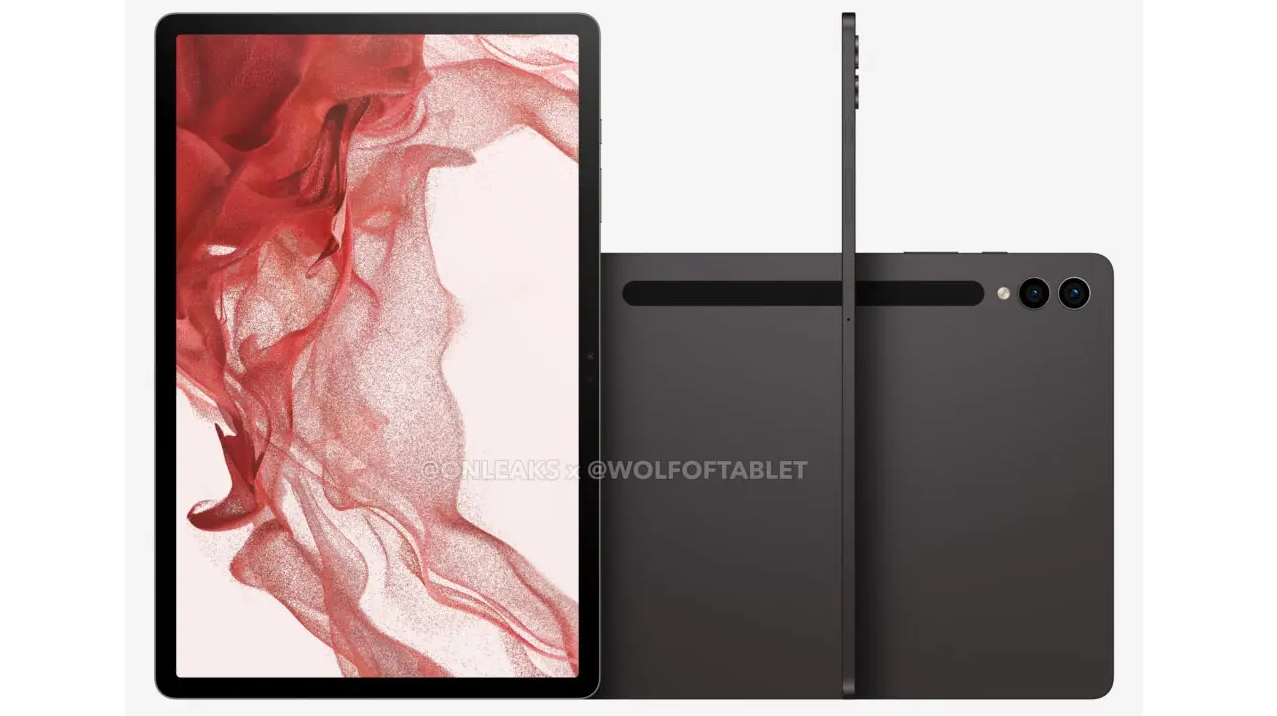 A leaked render of the Samsung Galaxy Tab S9 Plus