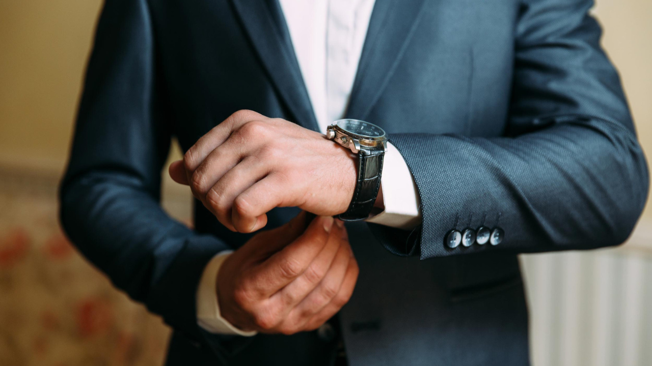 man wearing watch