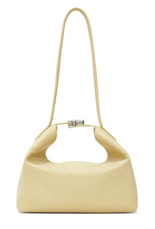 BY FAR Off-White Bea Creased Leather Bag