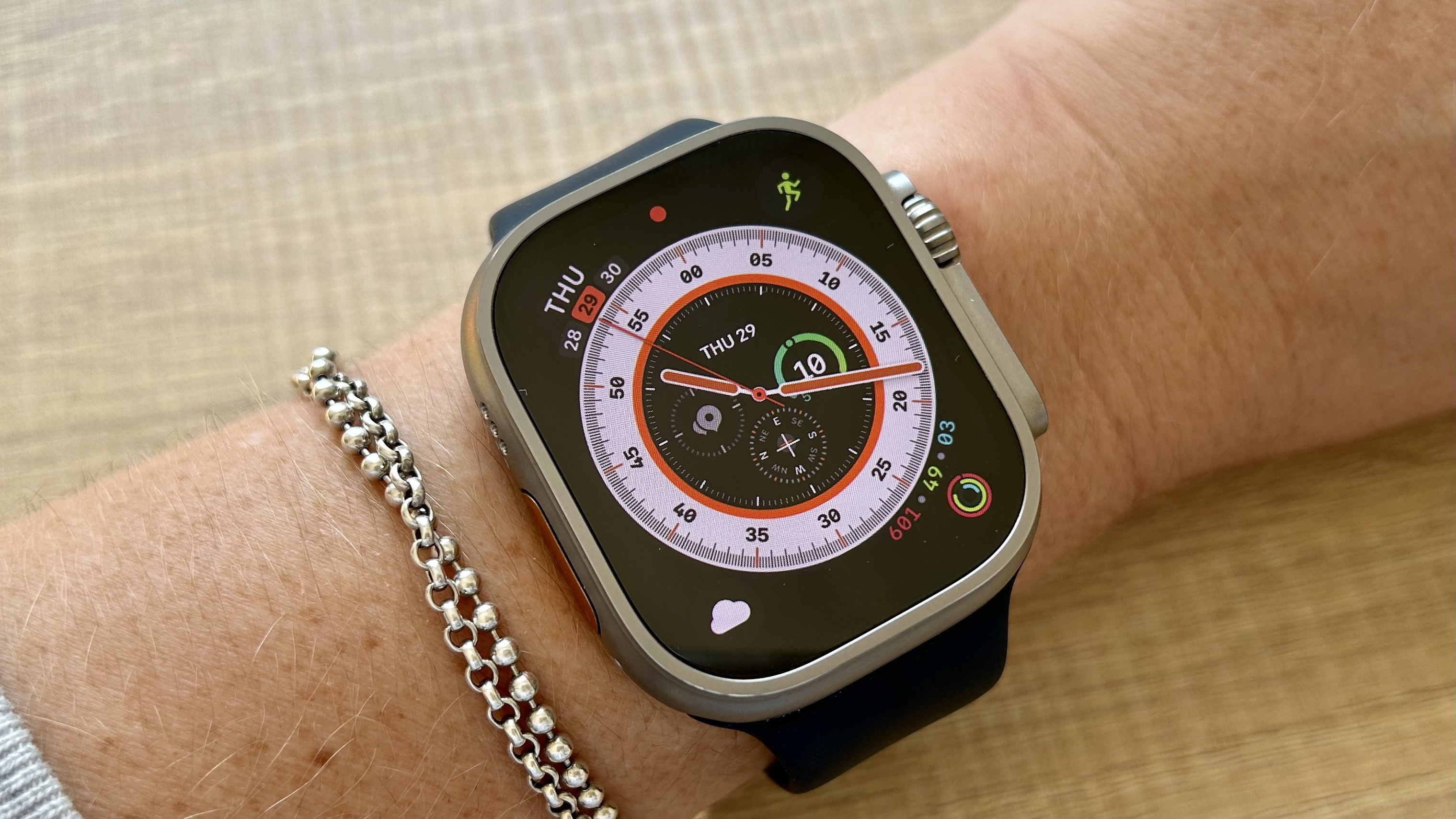 Image of Apple Watch Ultra on an Apple Watch 8 sport band