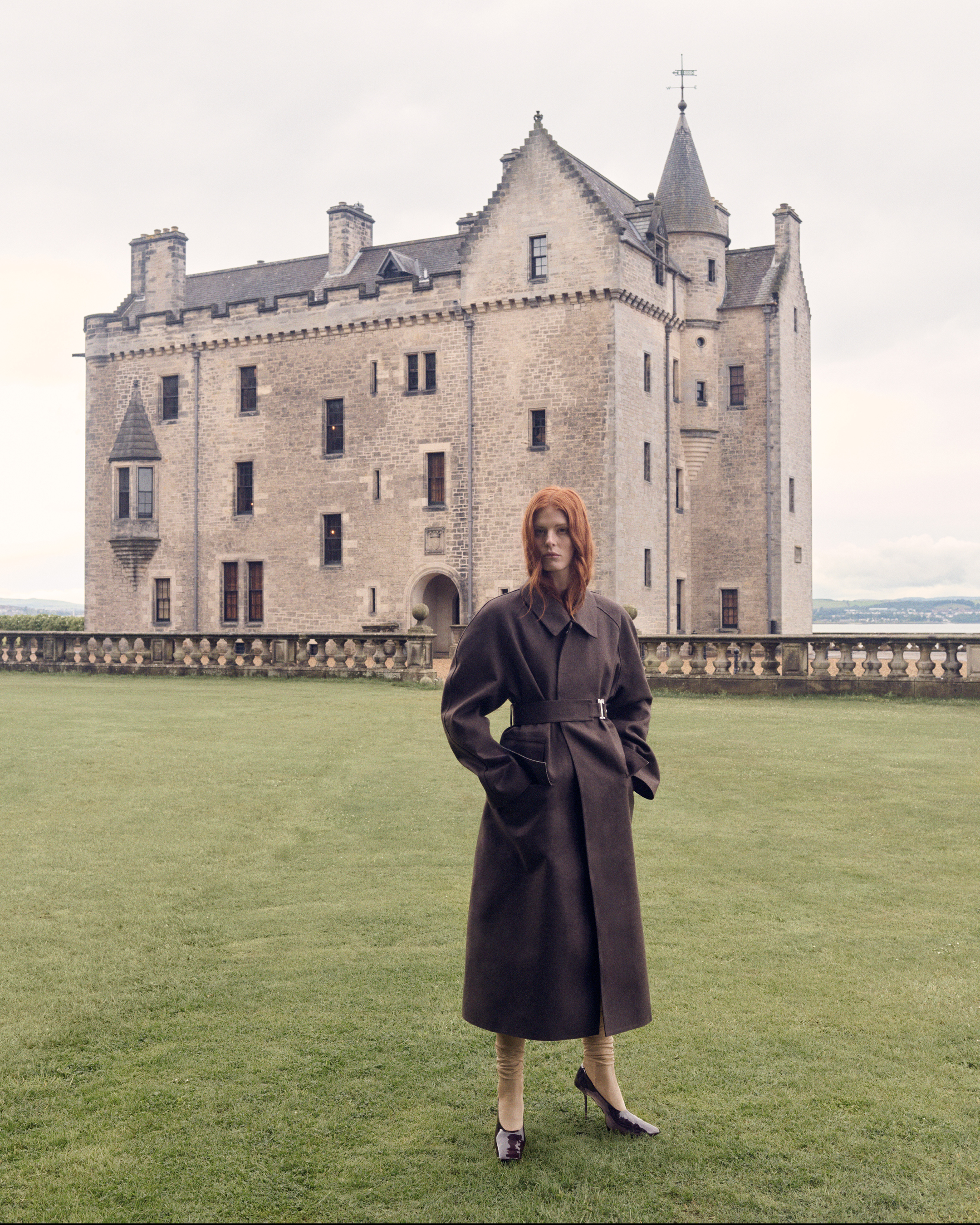 A look from the Victoria Beckham x Mackintosh capsule collection