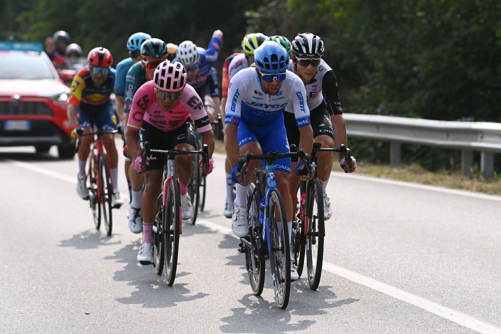 FAVRIA ITALY OCTOBER 05 Michael Matthews of Australia and Team JaycoAlUla competes during the 107th Gran Piemonte 2023 a 152km one day race from Borgofranco dIvrea to Favria on October 05 2023 in Favria Italy Photo by Tim de WaeleGetty Images