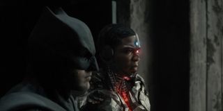 Ben Affleck as Batman and Ray Fisher as Cyborg in Zack Snyder's Justice League