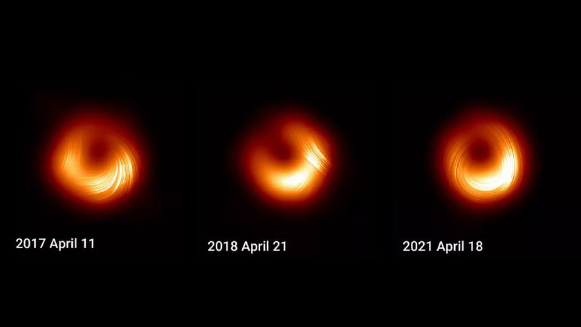 A three-paneled image showing three orange glowing halo shapes