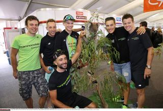 Simon Clarke (far right) will lead Cannondale at the Tour Down Under