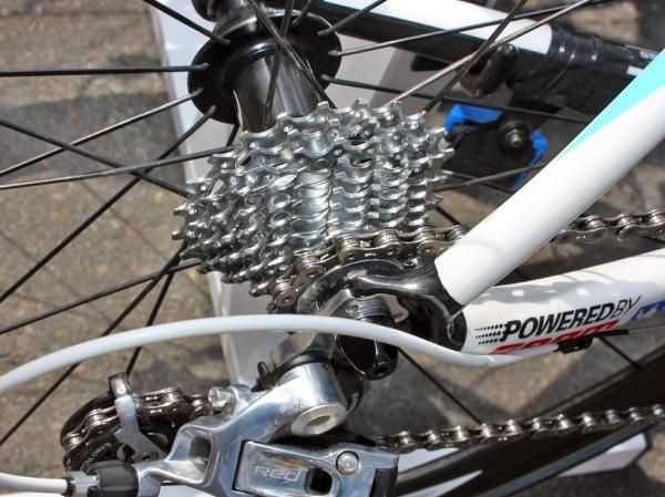 SRAM's PG-1070 cassettes as seen here on the bikes of ag2r-La Mondiale offer more mud clearance than the lighter PG-1090.