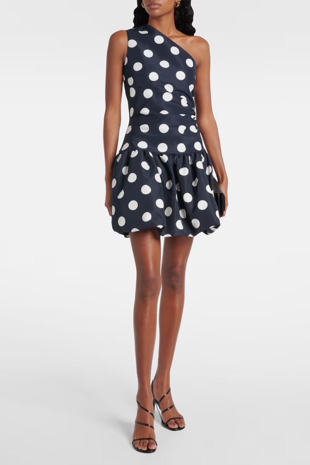 Patou Polka-dot asymmetric balloon minidress