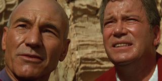 Patrick Stewart and William Shatner in Star Trek: Generations