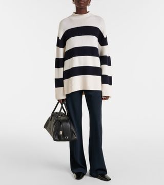 Striped Wool and Cotton Sweater