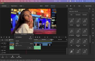 Screenshots of the desktop version of Adobe Premiere Elements 2024 running on MAcOS showing the process of editing a video