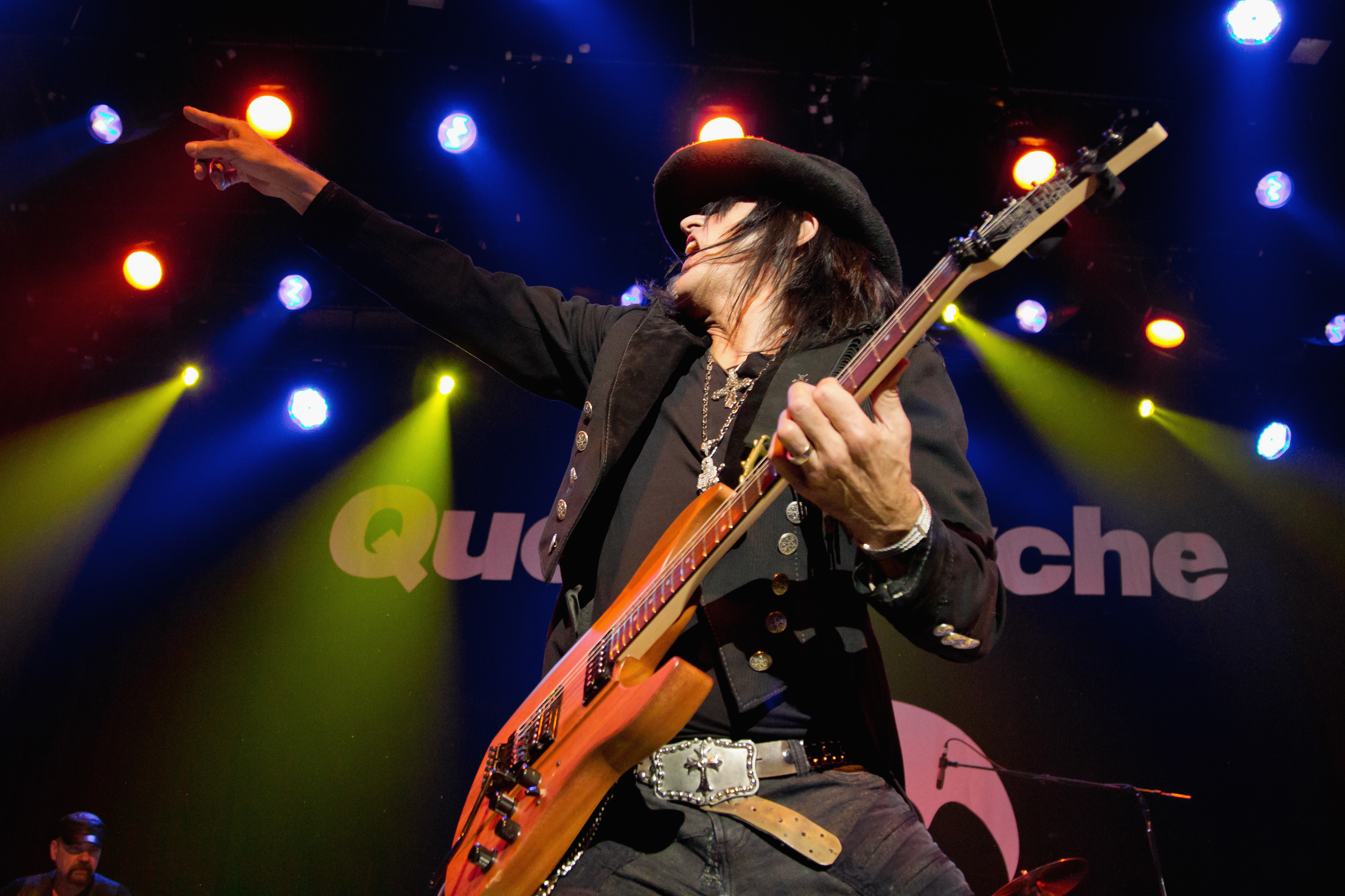 Guitarist Robert Sarzo of Queensryche performing at The Fillmore on April 21, 2013 in San Francisco, California