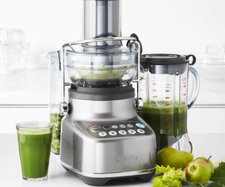 Breville The Bluicer on a countertop making green juice