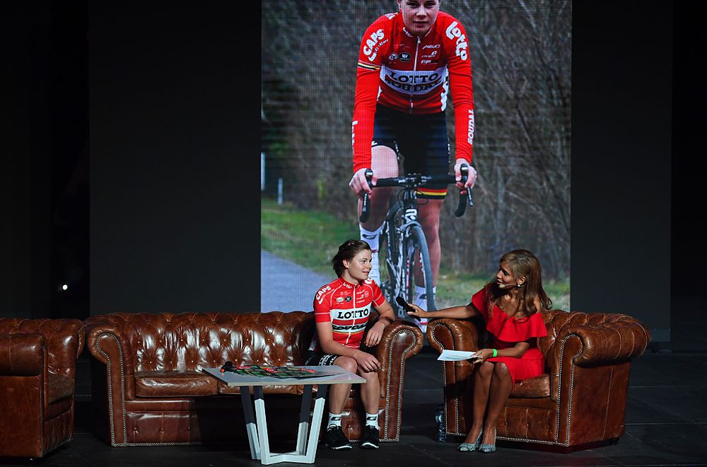 Lotte Kopecky at the Lotto Soudal presentation