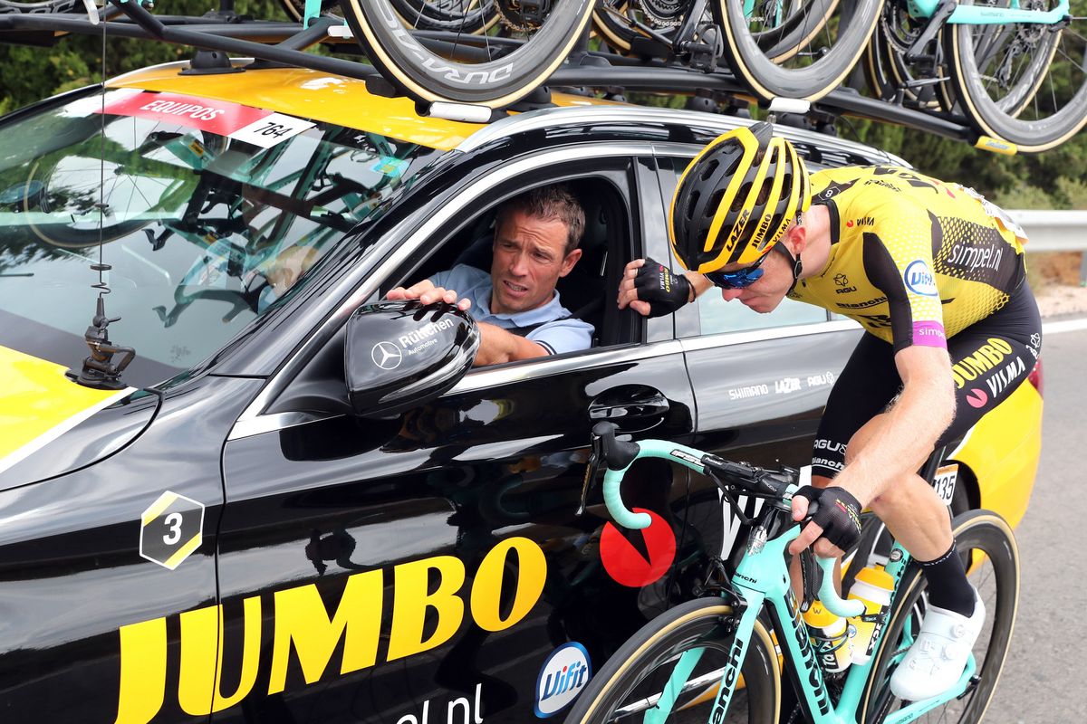 Steven Kruijswijk at the Jumbo-Visma car