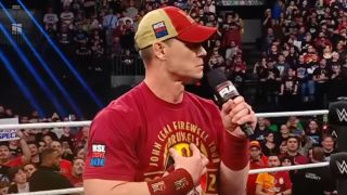 John Cena talking to the crowd